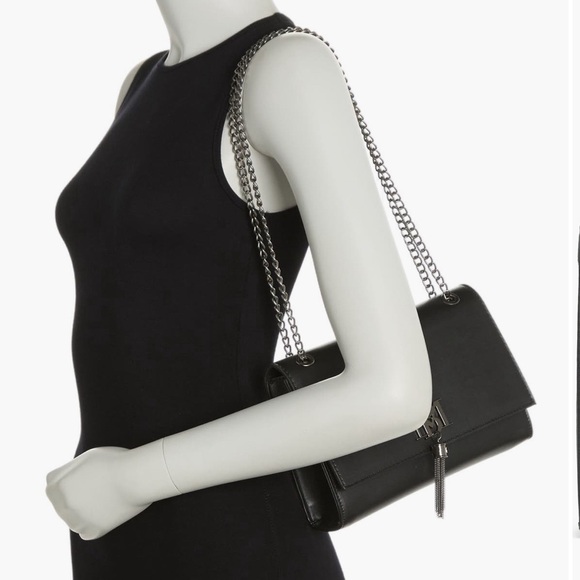 Badgley Mischka Gunmetal Fringe Crossbody Purse - Picture 5 of 13